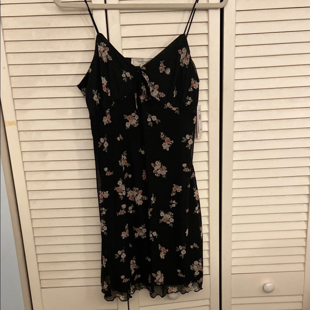 Floral Black Mini Dress